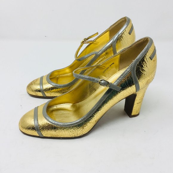 J crew Gold Mary Janes - Picture 3 of 8